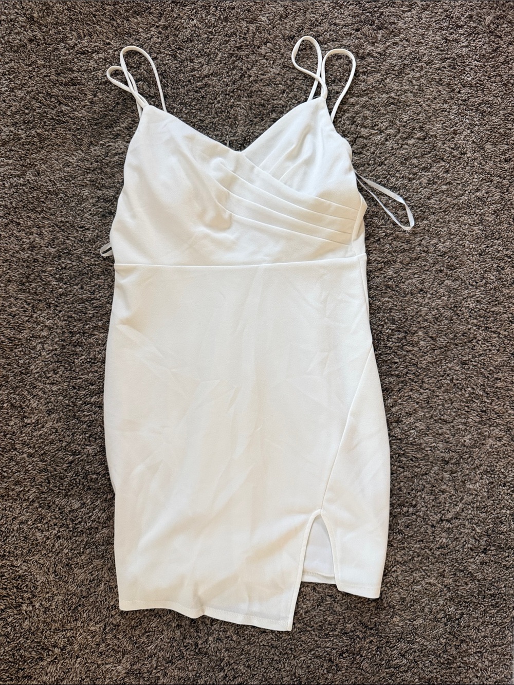 Sequin Hearts White Spaghetti Strap Mini Dress